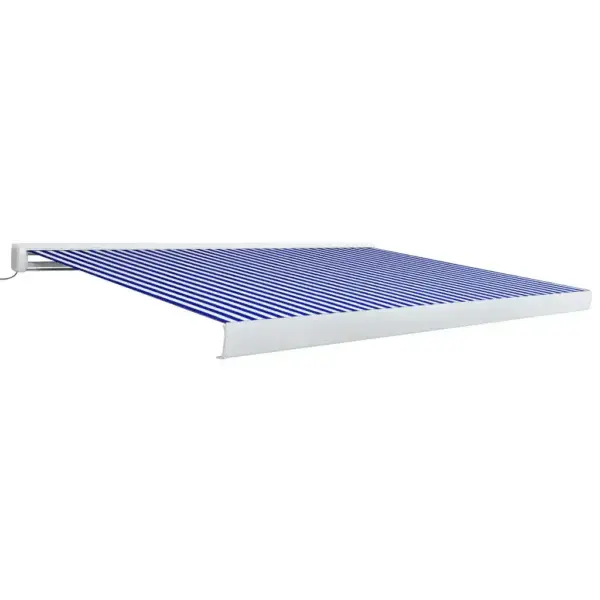 Mootoriga kokkupandav terrassivarikatus, sinine-valge, 350 x 250 cm – 2