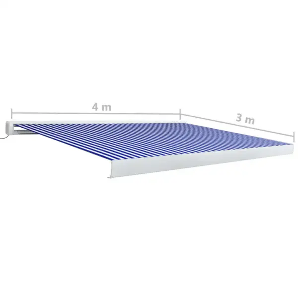 Mootoriga terrassivarikatus 400 x 300 cm, sinine-valge – 7