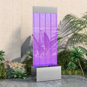 Mullisammas RGB LED-tuledega, harjatud roostevaba teras ja akrüül, 110 cm