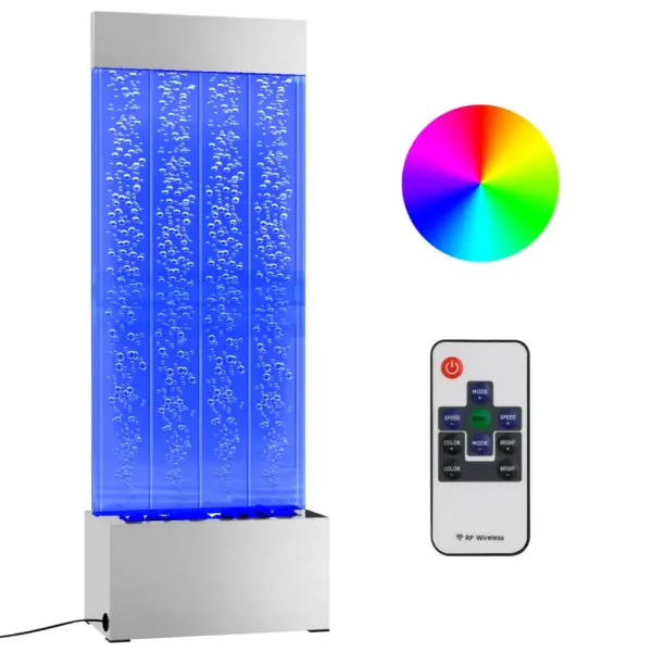 Mullisammas RGB LED-tuledega, harjatud roostevaba teras ja akrüül, 110 cm – 2