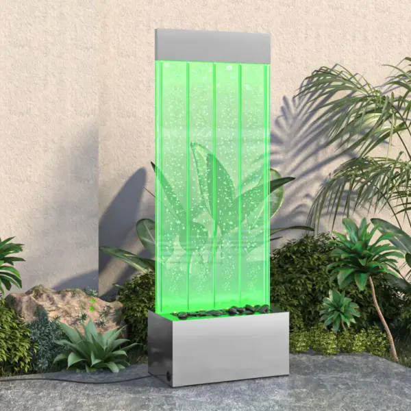 Mullisammas RGB LED-tuledega, harjatud roostevaba teras ja akrüül, 110 cm – 8