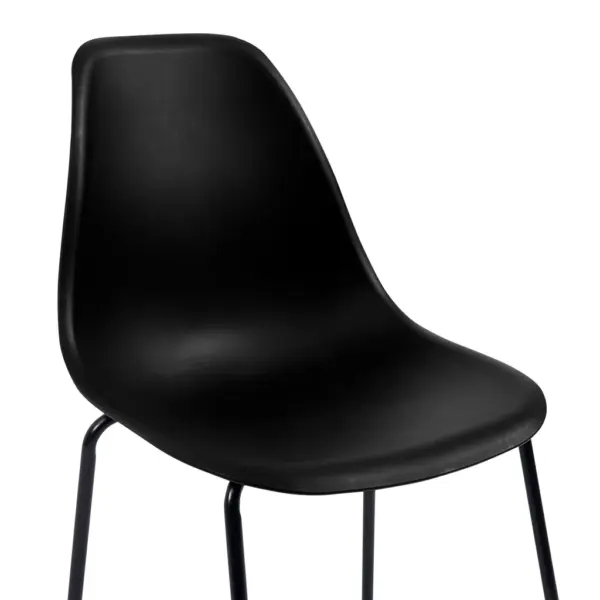 3-osaline must baarikomplekt, MDF baarilaud 60 x 60 x 111 cm ja plastist baaritoolid – 11