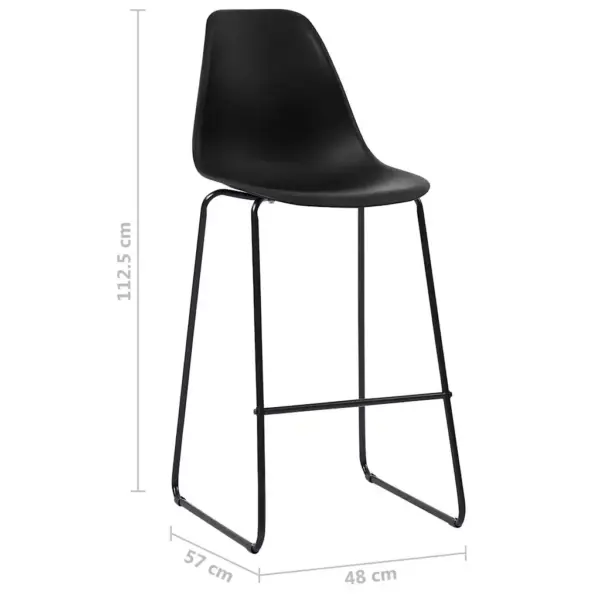 3-osaline must baarikomplekt, MDF baarilaud 60 x 60 x 111 cm ja plastist baaritoolid – 13