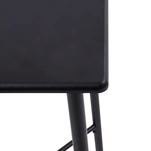 3-osaline must baarikomplekt, MDF baarilaud 60 x 60 x 111 cm ja plastist baaritoolid – 4