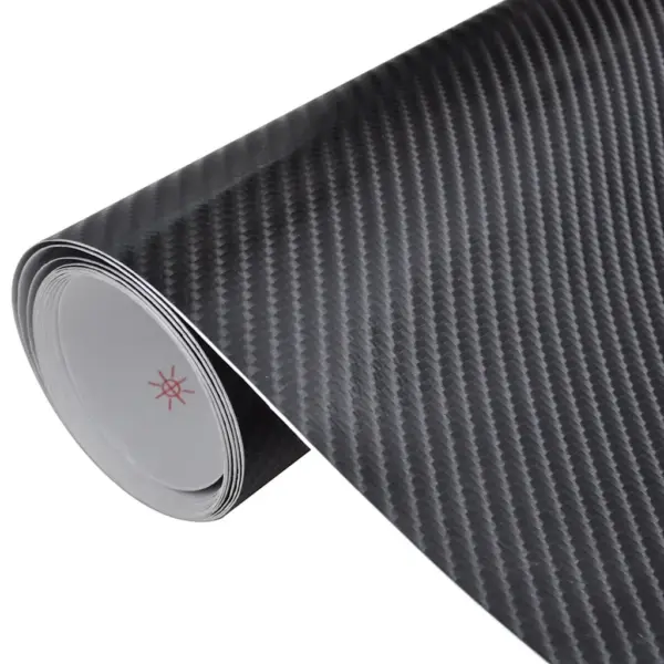 4D süsinikkiu välimusega must autokile, iseliimuv, 2 tk, 100 x 150 cm + 50 x 150 cm – 2