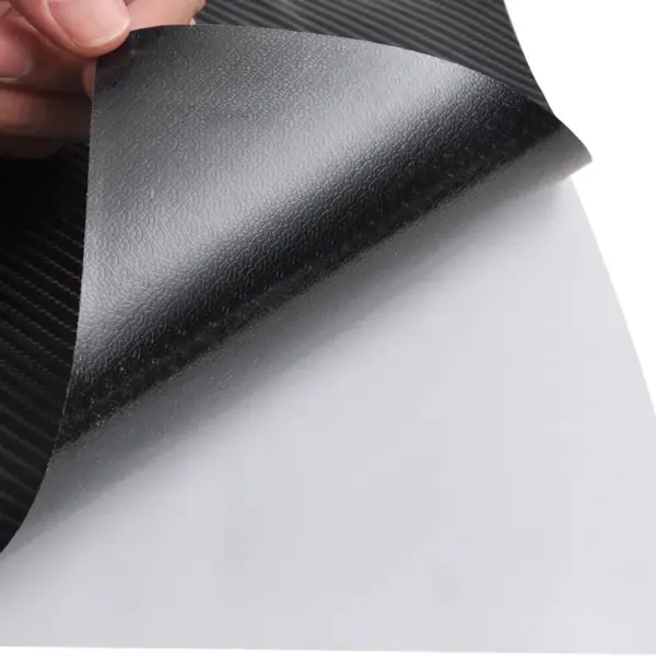 4D süsinikkiu välimusega must autokile, iseliimuv, 2 tk, 100 x 150 cm + 50 x 150 cm – 3