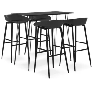 5-osaline must baarikomplekt baarilauaga, MDF ja metall, laud 120 x 60 x 105 cm