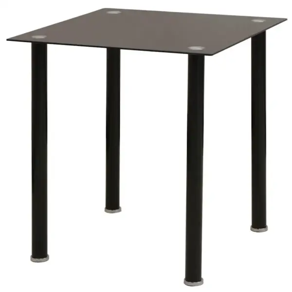 Must 5-osaline söögilaua ja toolide komplekt, karastatud klaasist lauaplaat, kunstnahast toolid, laud 70 x 70 cm - 2