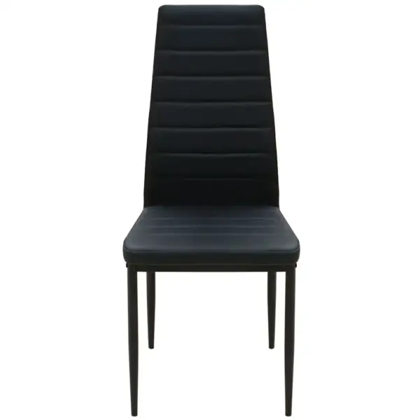 Must 5-osaline söögilaua ja toolide komplekt, karastatud klaasist lauaplaat, kunstnahast toolid, laud 70 x 70 cm - 4