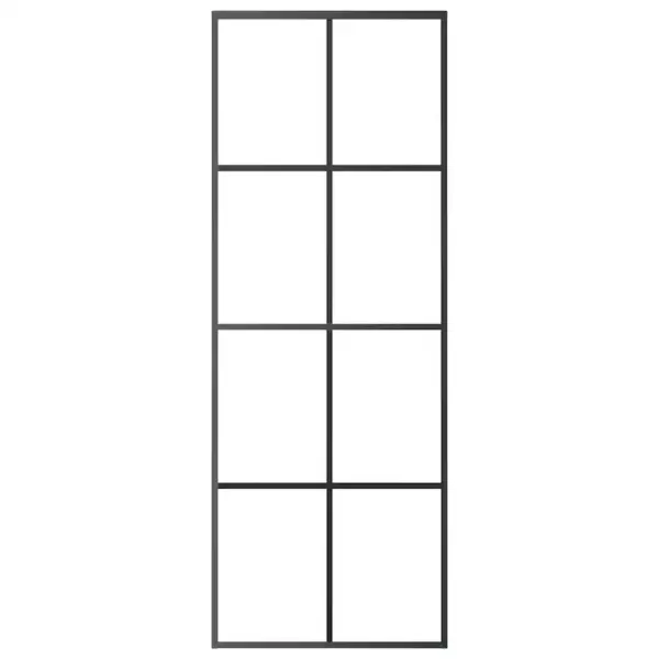 Must alumiiniumraamiga liuguks matistatud turvaklaasiga, 76 x 205 cm – 3