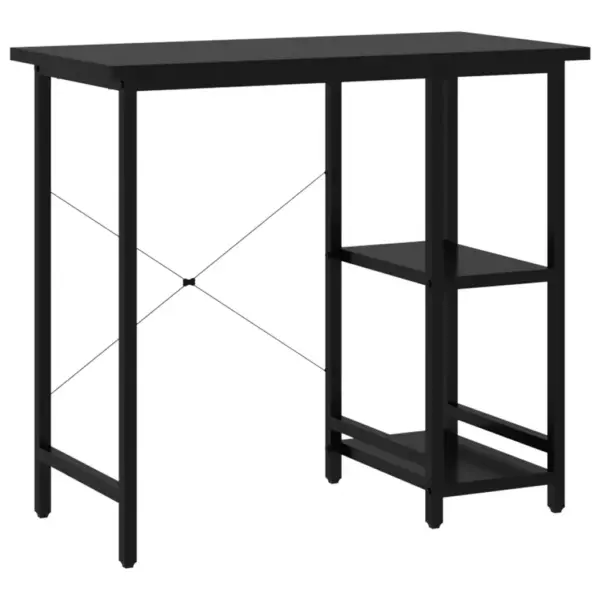 Must arvutilaud MDF-plaadi ja metallraamiga, 80 x 40 x 72 cm – 2