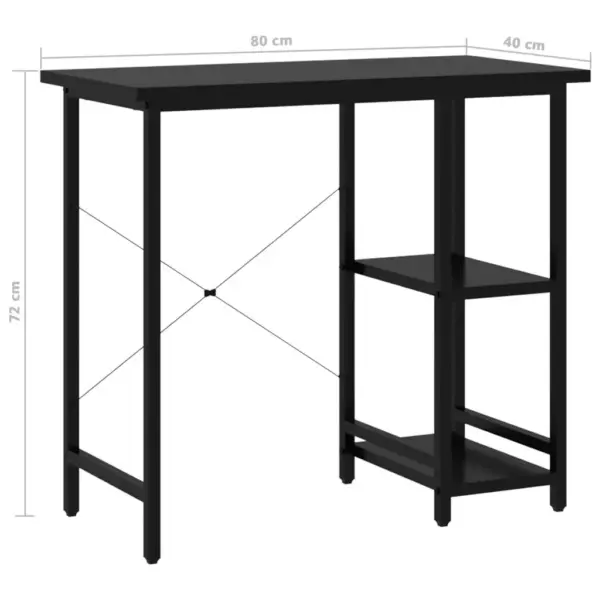 Must arvutilaud MDF-plaadi ja metallraamiga, 80 x 40 x 72 cm – 7