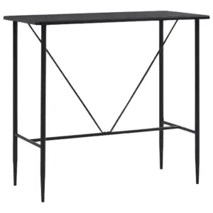 Must baarilaud PVC-kattega MDF lauaplaadiga, metalljalgadel, 120 x 60 x 110 cm