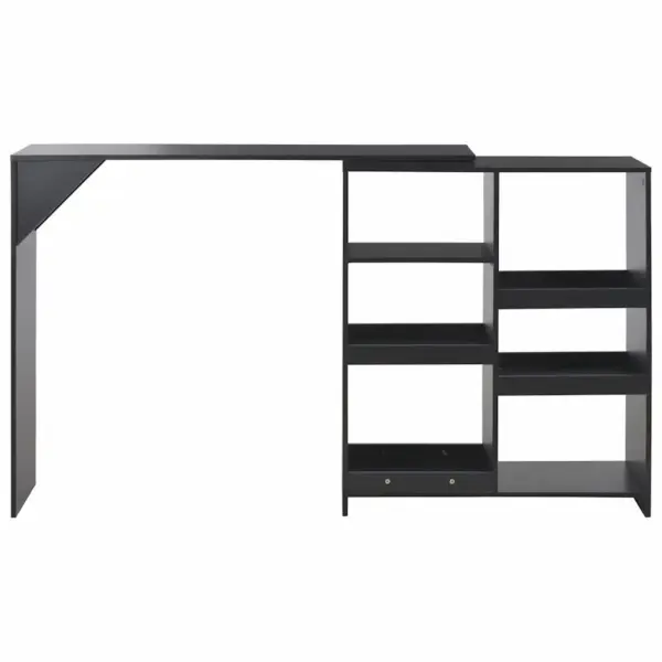 Must baarilaud liigutatava riiuliga, tehispuit, 138 x 39 x 110 cm – 2