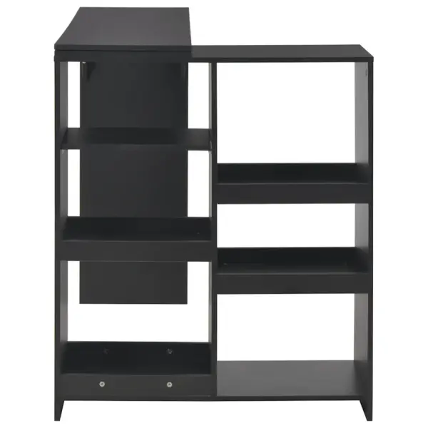 Must baarilaud liigutatava riiuliga, tehispuit, 138 x 39 x 110 cm – 4