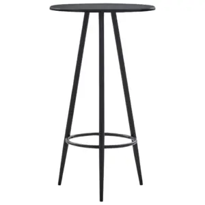 Must baarilaud PVC-kattega MDF lauaplaadiga, 60 x 107,5 cm