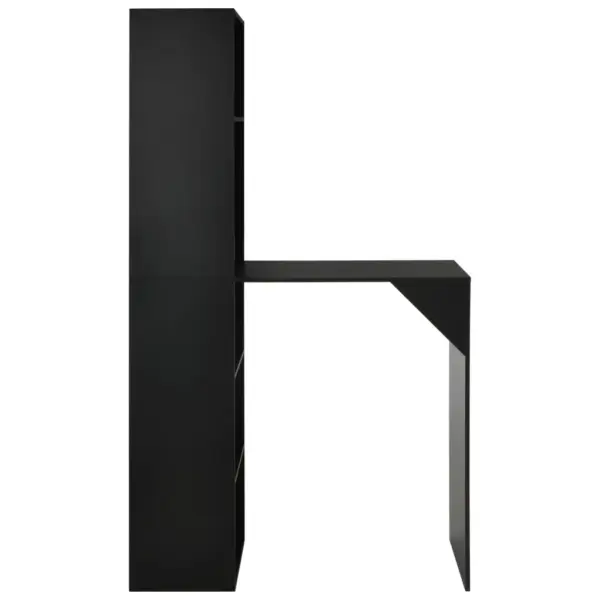 Must L-kujuline baarilaud riiulkapiga, tehispuit, 115 x 59 x 200 cm - 2