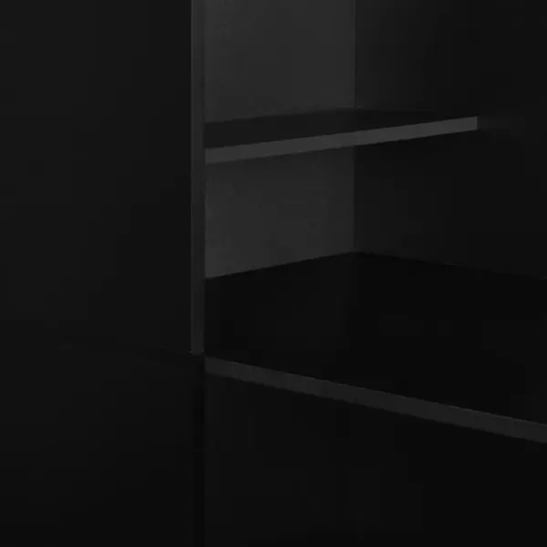 Must L-kujuline baarilaud riiulkapiga, tehispuit, 115 x 59 x 200 cm - 5