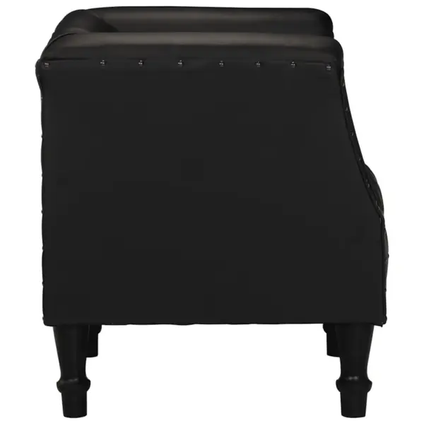 Must ehtsast kitsenahast tugitool mangopuidust jalgadega, 60 x 57 x 64 cm – 3