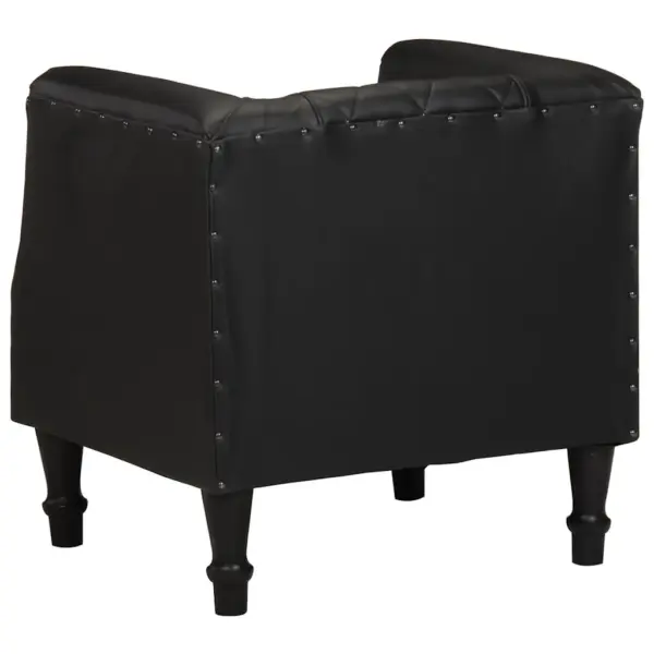 Must ehtsast kitsenahast tugitool mangopuidust jalgadega, 60 x 57 x 64 cm – 4
