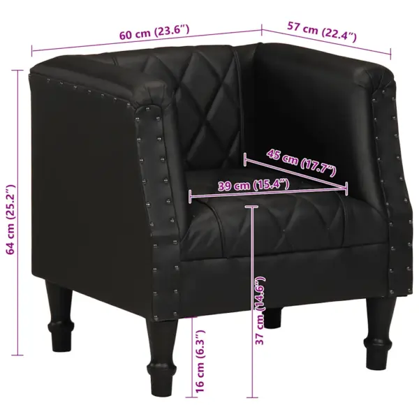 Must ehtsast kitsenahast tugitool mangopuidust jalgadega, 60 x 57 x 64 cm – 9