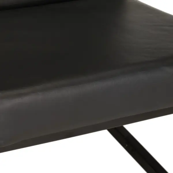 Must ehtsast nahast tugitool pulbervärvitud terasraamiga, 55 x 62 x 75 cm – 6