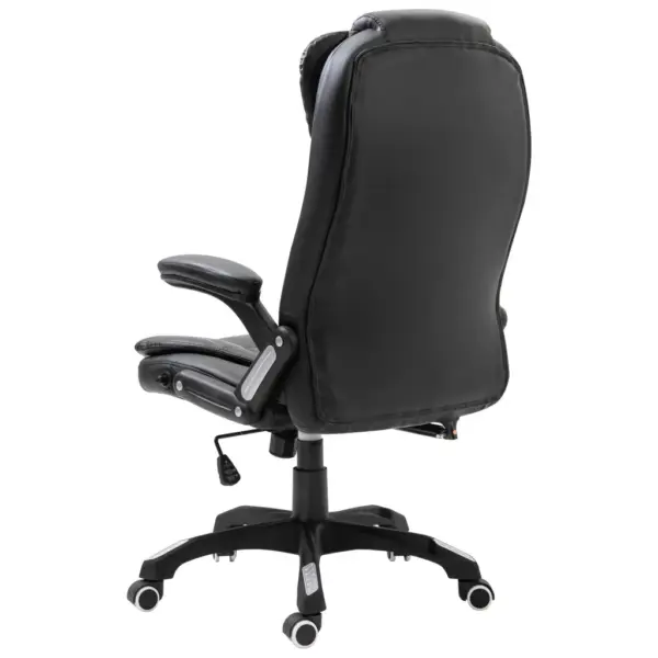 Ergonoomiline must kontoritool kunstnahast, kõrge seljatoe ja reguleeritava kõrgusega – 3