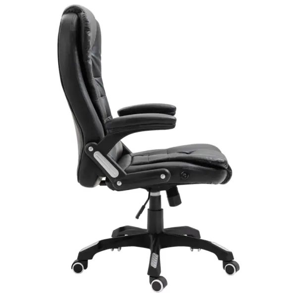 Ergonoomiline must kontoritool kunstnahast, kõrge seljatoe ja reguleeritava kõrgusega – 4