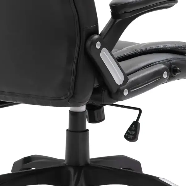 Ergonoomiline must kontoritool kunstnahast, kõrge seljatoe ja reguleeritava kõrgusega – 6