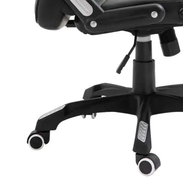 Ergonoomiline must kontoritool kunstnahast, kõrge seljatoe ja reguleeritava kõrgusega – 8