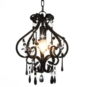 Must helmestega laelamp E14 sokliga, 24 x 32 cm
