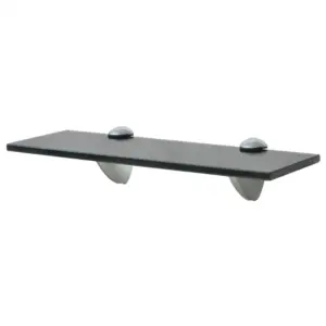 Must hõljuv klaasist seinariiul, 30 x 10 cm, 8 mm karastatud turvaklaas, kandevõime 10 kg