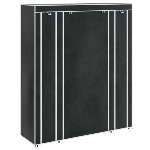 Kangast riidekapp sektsioonide ja riputustorudega, must, 45 x 150 x 176 cm – 2