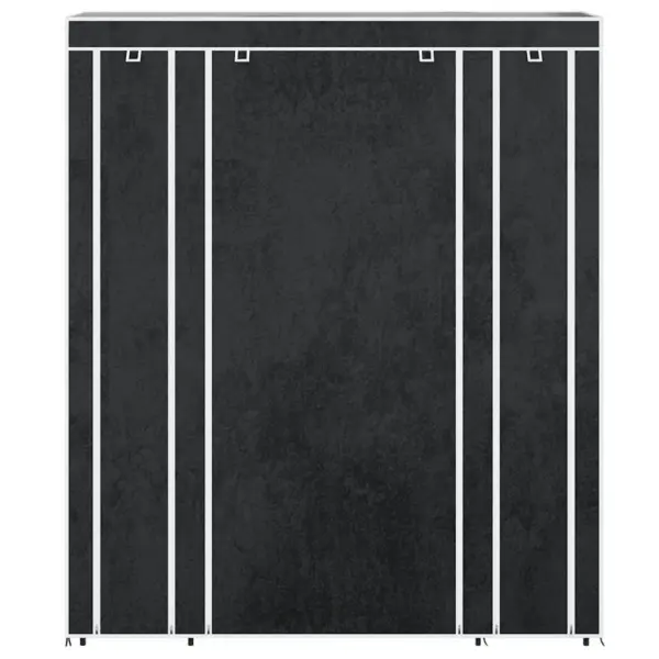 Kangast riidekapp sektsioonide ja riputustorudega, must, 45 x 150 x 176 cm – 4