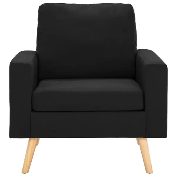 Must kangast tugitool padjade ja toekast männipuidust raamiga, 77 x 71 x 80 cm – 3