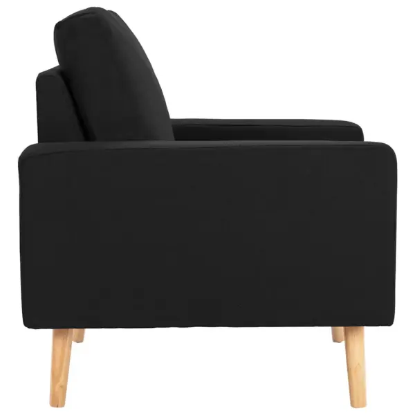 Must kangast tugitool padjade ja toekast männipuidust raamiga, 77 x 71 x 80 cm – 4
