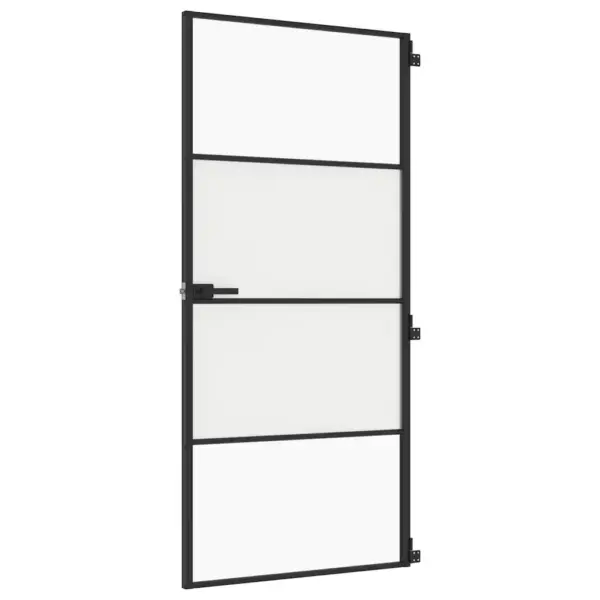 Must õhuke siseuks matt-läbipaistva karastatud klaasiga, alumiiniumraamiga, 93 x 201,5 cm – 2