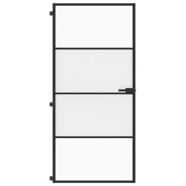 Must õhuke siseuks matt-läbipaistva karastatud klaasiga, alumiiniumraamiga, 93 x 201,5 cm – 3