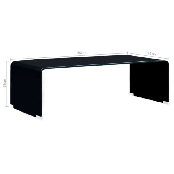 Must karastatud klaasist kohvilaud, 98 x 45 x 31 cm – 5