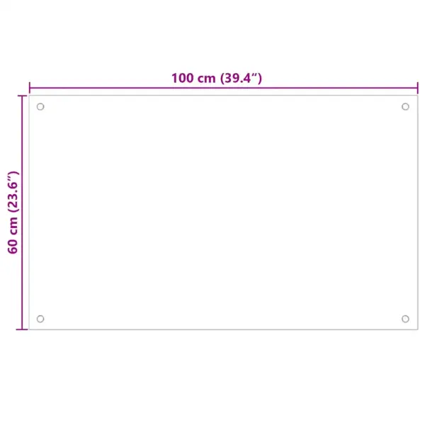 Must karastatud klaasist köögi pritsmekaitse, 100 x 60 cm – 10