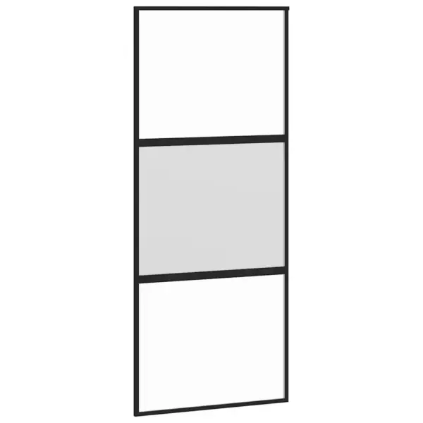 Must karastatud klaasist liuguks alumiiniumraamiga, 90 x 205 cm – 2