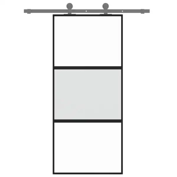 Must karastatud klaasist liuguks alumiiniumraamiga, 90 x 205 cm – 3