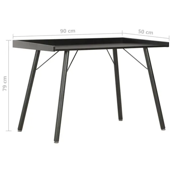 Must kirjutuslaud kõrgendatud servadega, 90 x 50 x 79 cm – 6