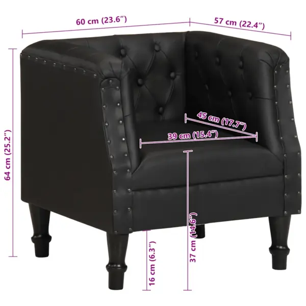 Must kitsenahast tugitool mangopuidust raamiga, 60 x 57 x 64 cm – 9