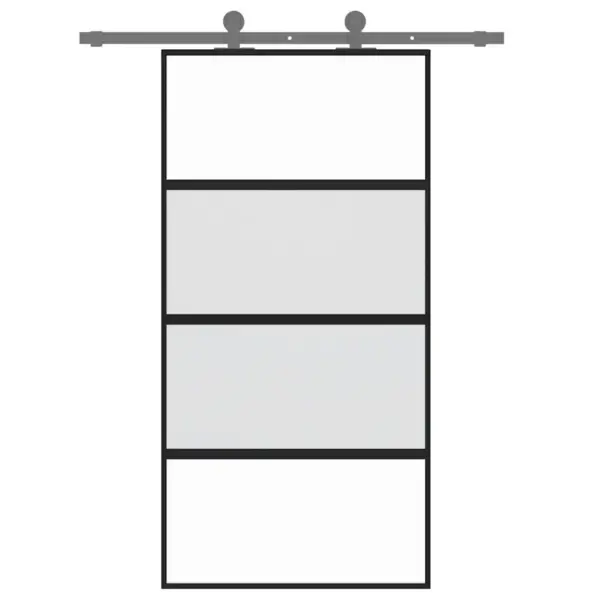 Must liuguks matt-läbipaistva karastatud klaasiga, 102,5 x 205 cm – 3