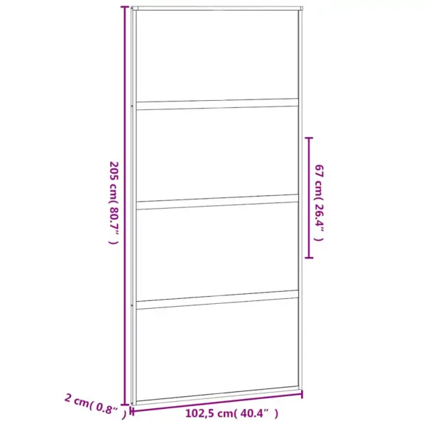 Must liuguks matt-läbipaistva karastatud klaasiga, 102,5 x 205 cm – 9