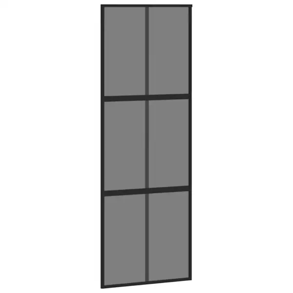 Must liuguks tumeda läbipaistva karastatud klaasiga, alumiiniumraamiga, 76 x 205 cm – 2