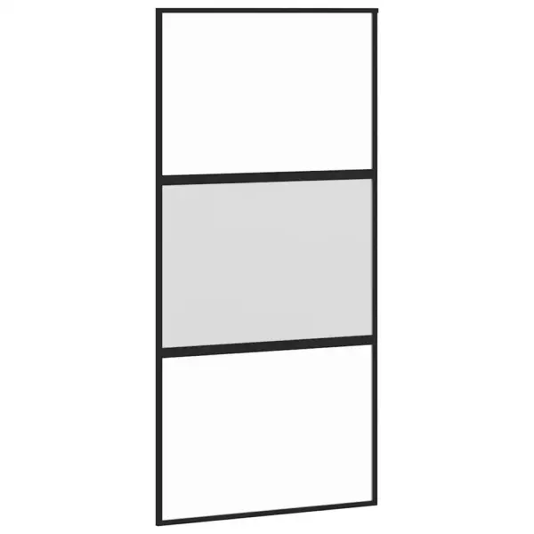 Must liuguks karastatud klaasist ja alumiiniumraamiga, matt ja läbipaistev, 102,5 x 205 cm – 2