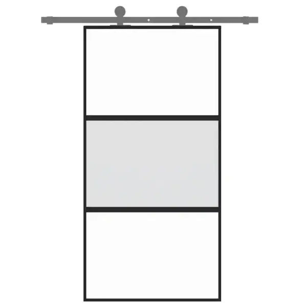 Must liuguks karastatud klaasist ja alumiiniumraamiga, matt ja läbipaistev, 102,5 x 205 cm – 3