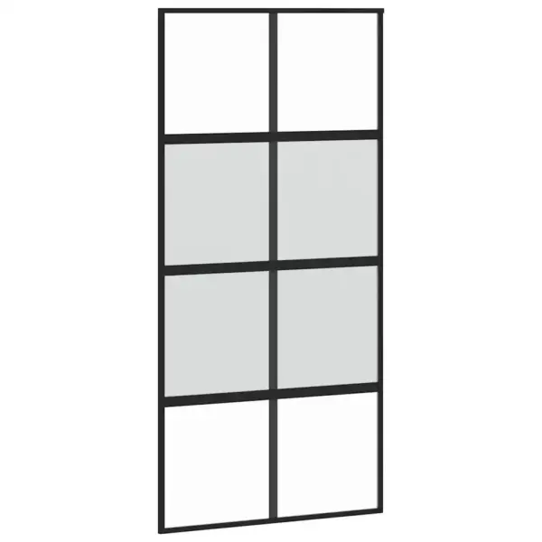 Must klaasist liuguks alumiiniumraamiga, matt ja läbipaistev, 102,5 x 205 cm – 2